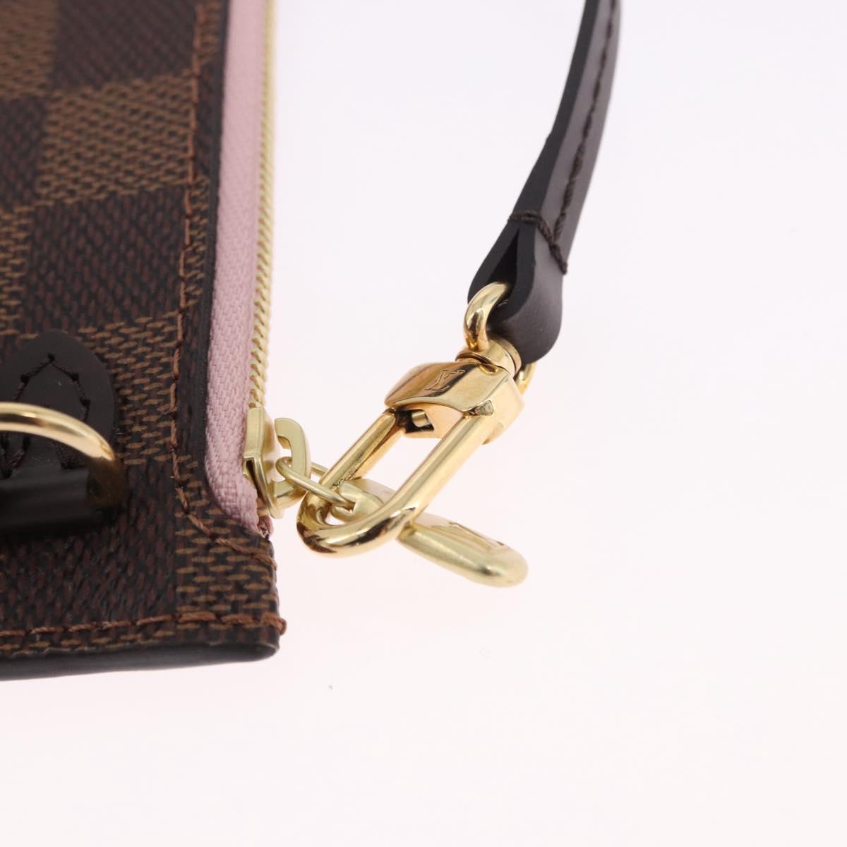 LOUIS VUITTON Damier Ebene Neverfull MM Pouch LV Auth BA14263V