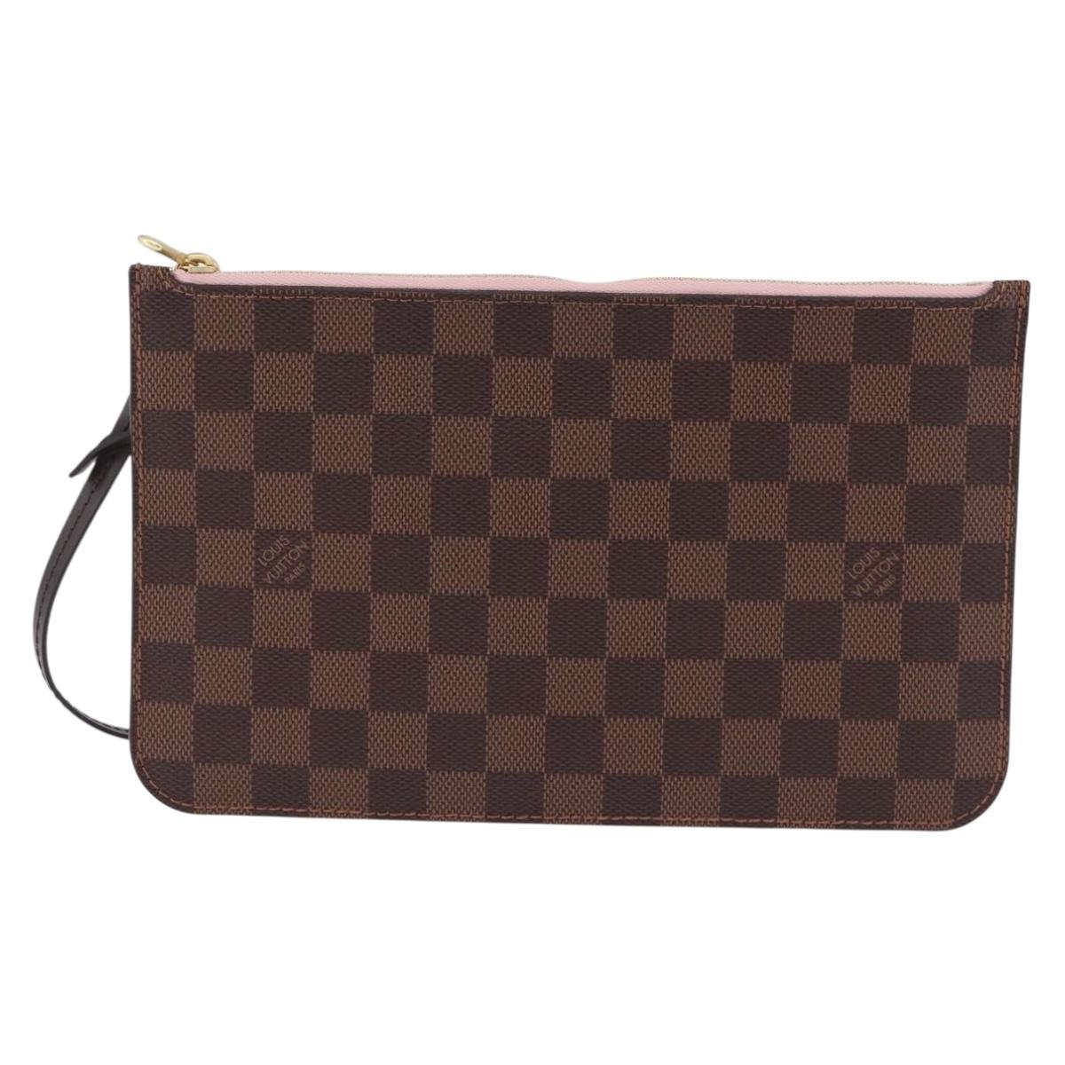 LOUIS VUITTON Damier Ebene Neverfull MM Pouch LV Auth BA14263V