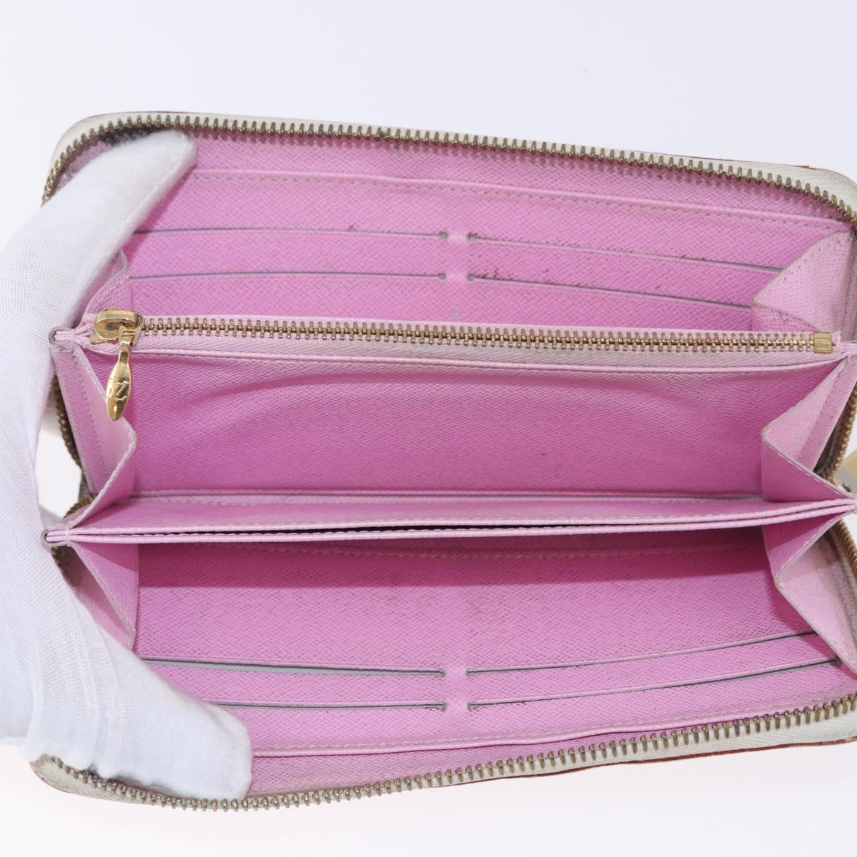 LOUIS VUITTON Monogram Multicolor Zippy Wallet White M60241 LV Auth BA14264