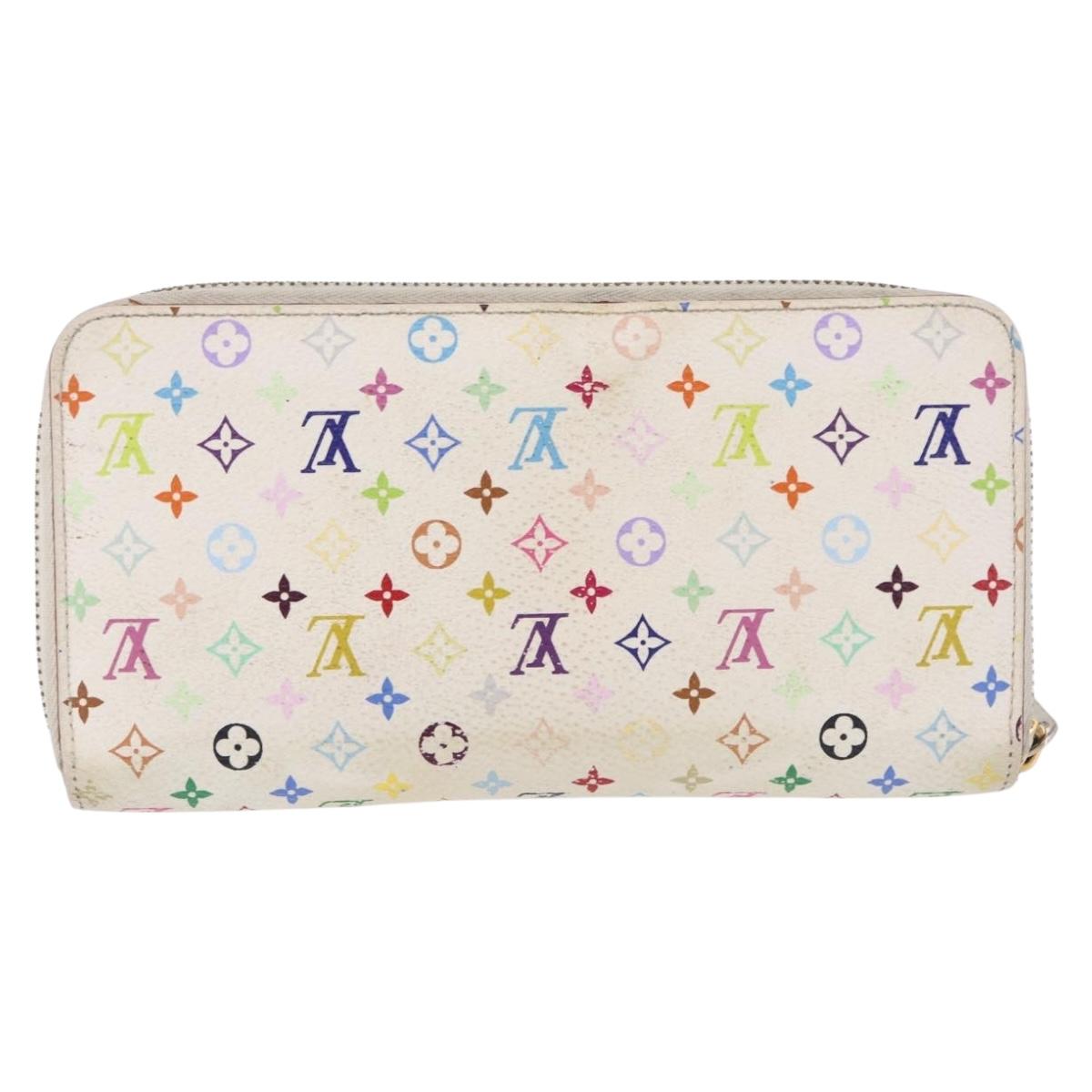 LOUIS VUITTON Monogram Multicolor Zippy Wallet White M60241 LV Auth BA14264