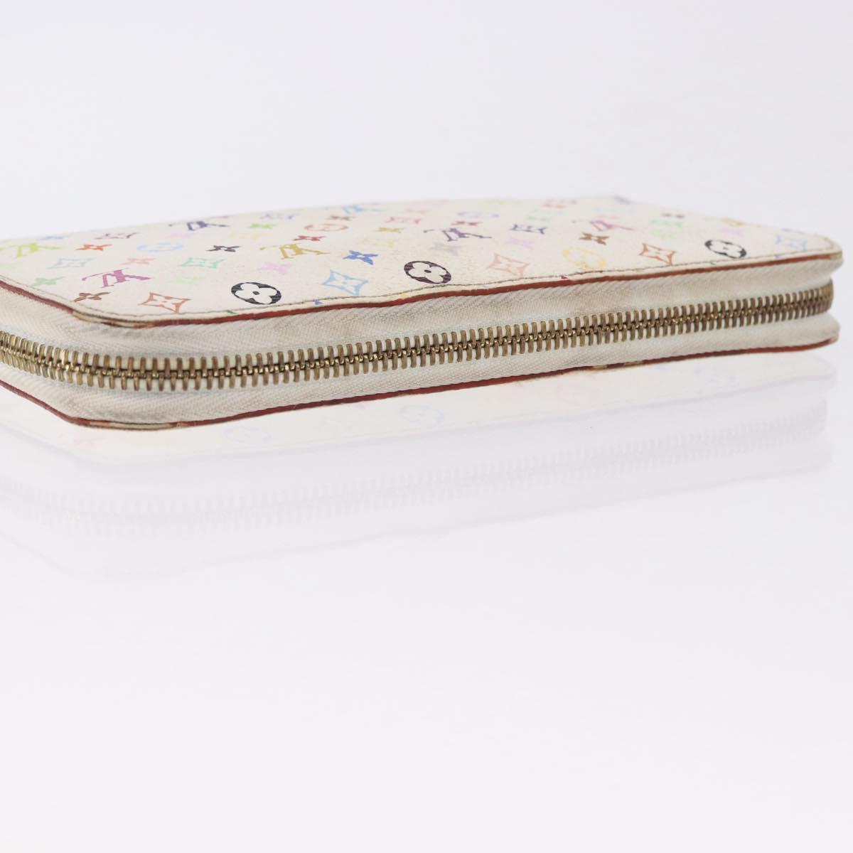 LOUIS VUITTON Monogram Multicolor Zippy Wallet White M60241 LV Auth BA14264