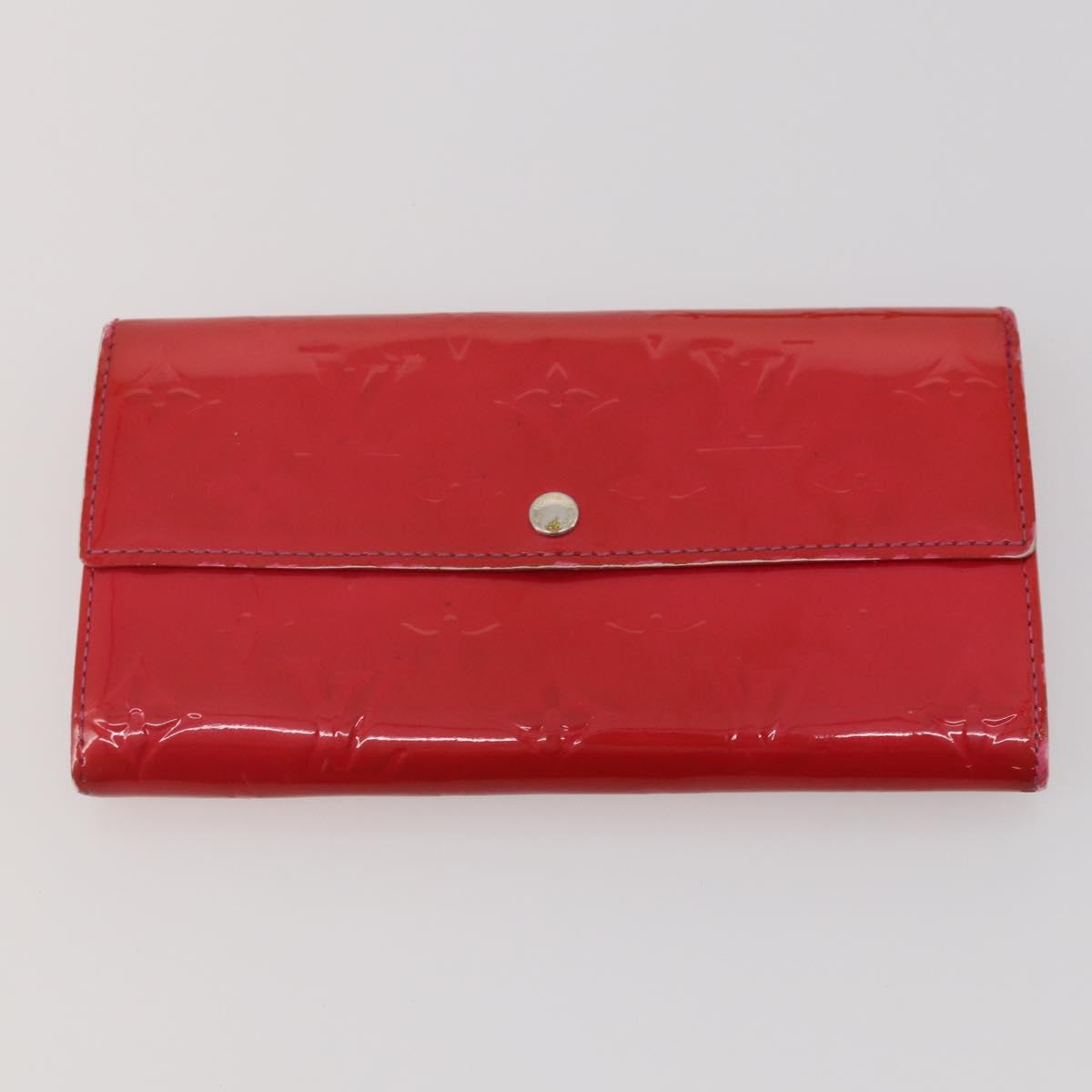 LOUIS VUITTON Monogram Vernis Epi Wallet 4 Set Red Beige Brown LV Auth BA14267