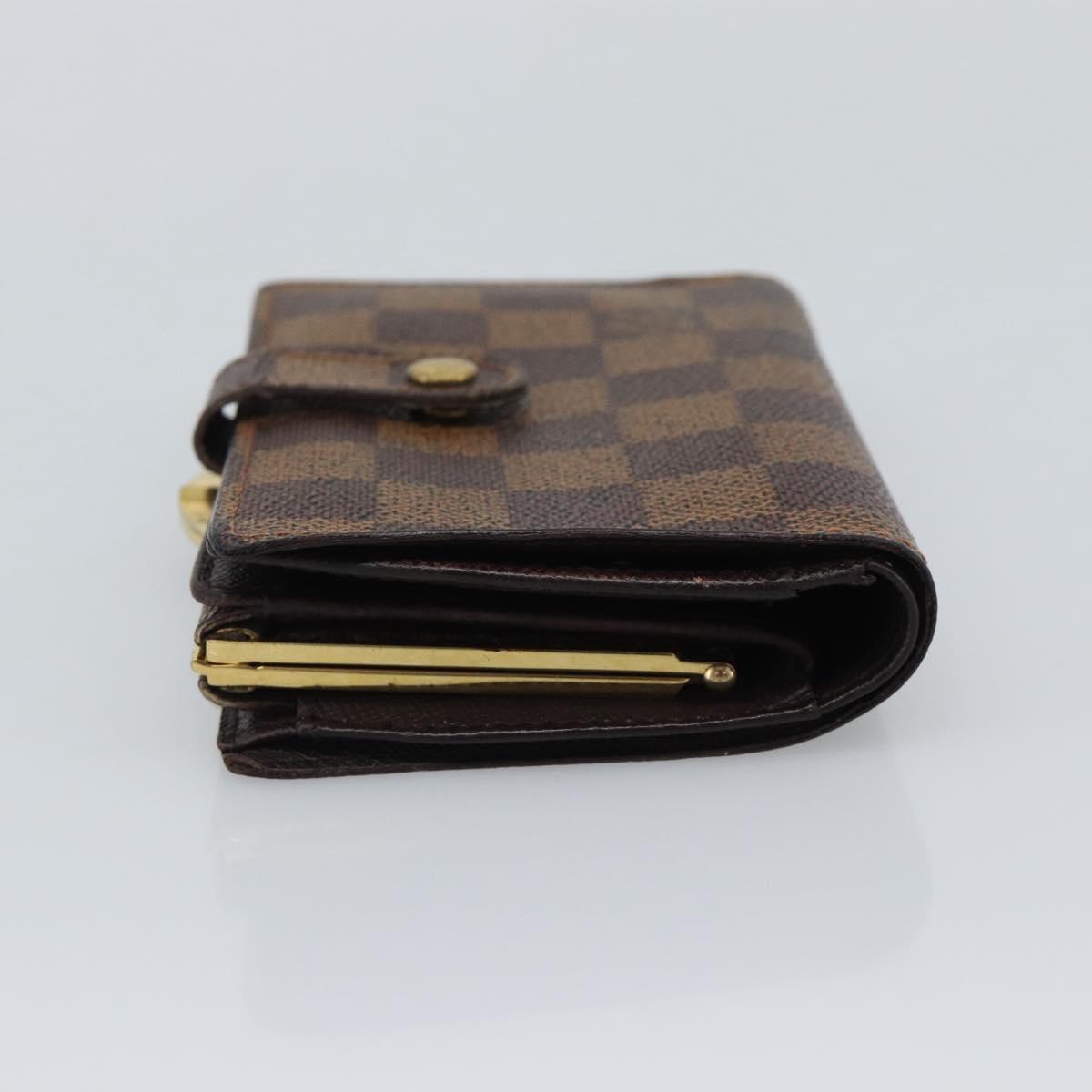 LOUIS VUITTON Damier Ebene Porte Monnaie Billets Viennois N61664 LV Auth BA14268