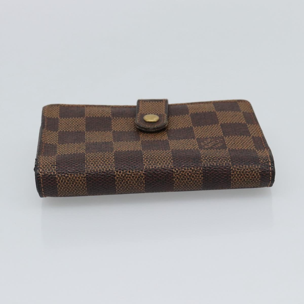 LOUIS VUITTON Damier Ebene Porte Monnaie Billets Viennois N61664 LV Auth BA14268