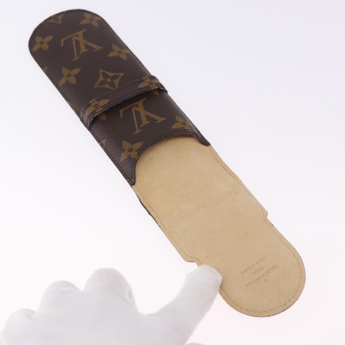 LOUIS VUITTON Monogram Etui Stylo Pen Case M62990 LV Auth BA14269