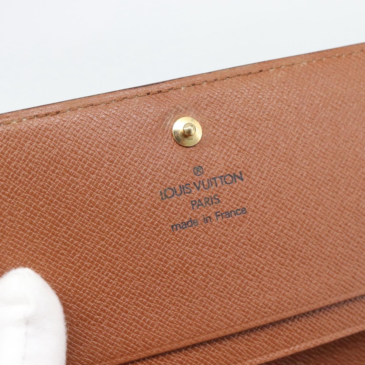 LOUIS VUITTON Monogram Porte Monnaie Billets Tresor Wallet M61730 Auth BA14272
