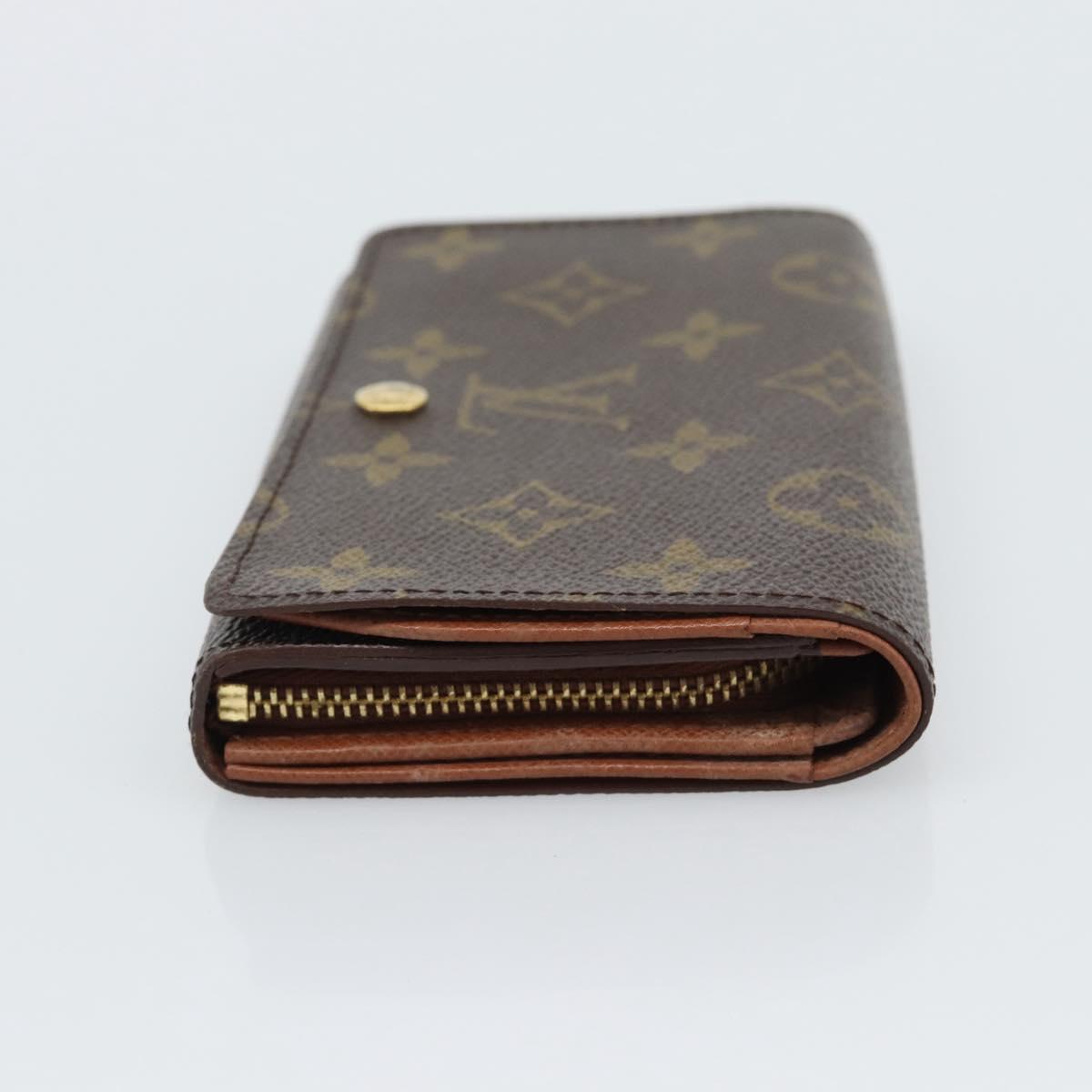 LOUIS VUITTON Monogram Porte Monnaie Billets Tresor Wallet M61730 Auth BA14272
