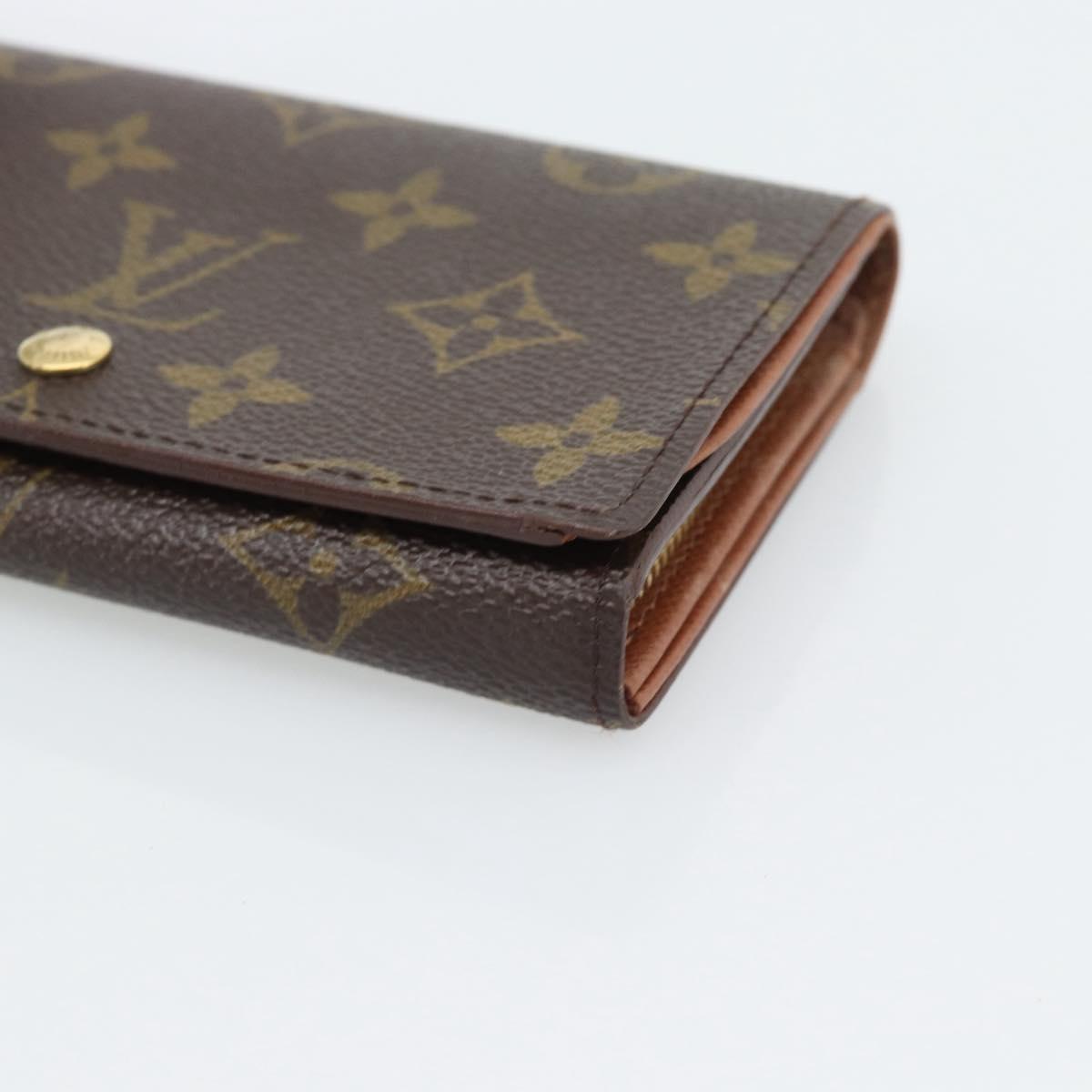 LOUIS VUITTON Monogram Porte Monnaie Billets Tresor Wallet M61730 Auth BA14272