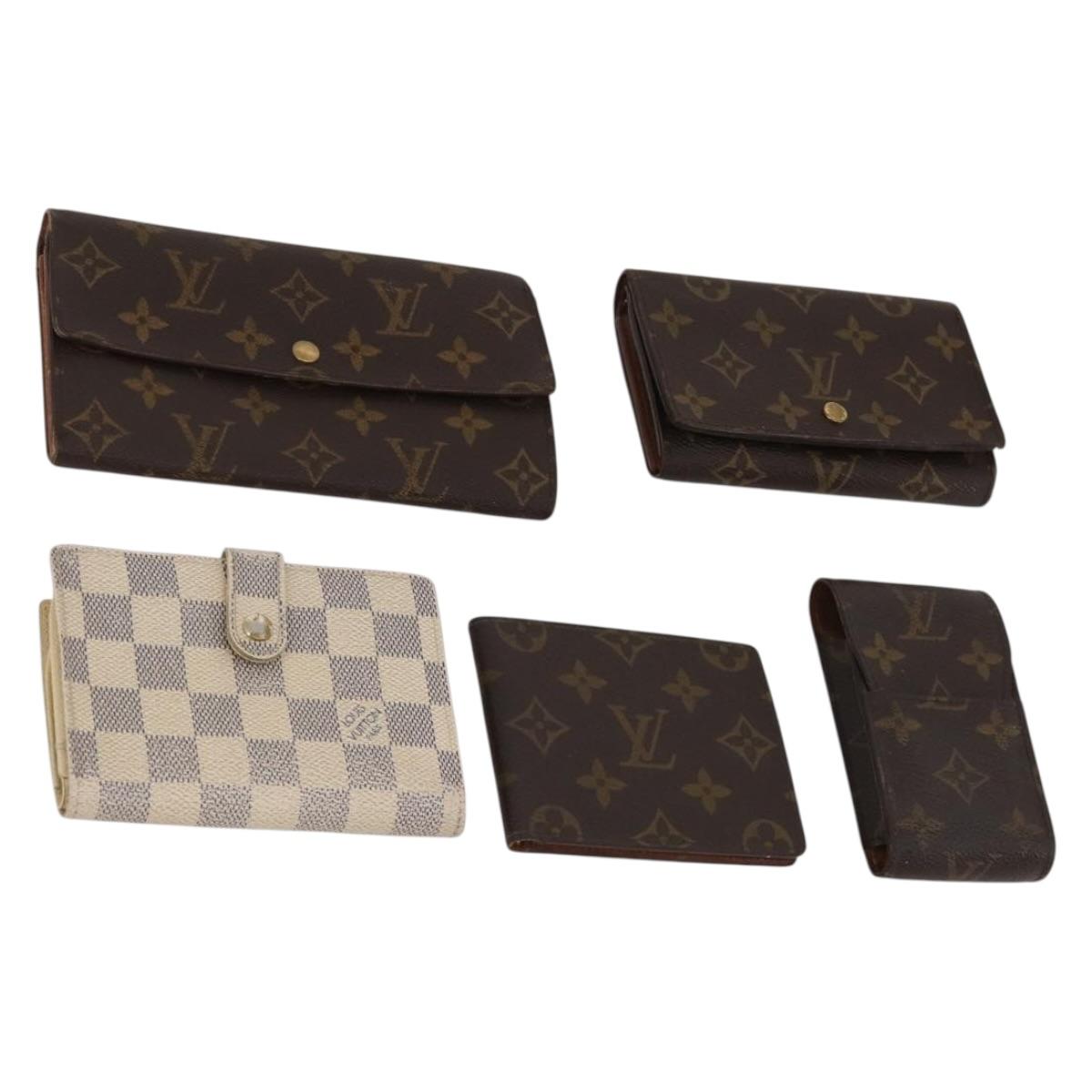 LOUIS VUITTON Monogram Damier Azur Wallet 5 Set LV Auth BA14278