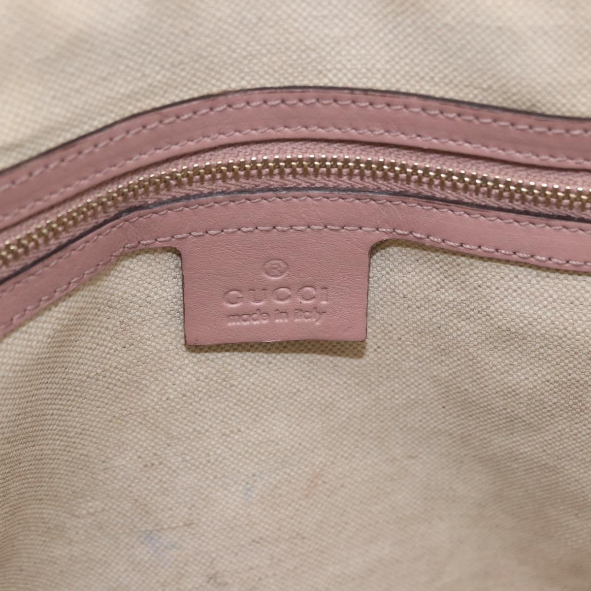 GUCCI Micro GG Canvas Hand Bag Patent leather 2way Pink Gold 309617 Auth BA14304