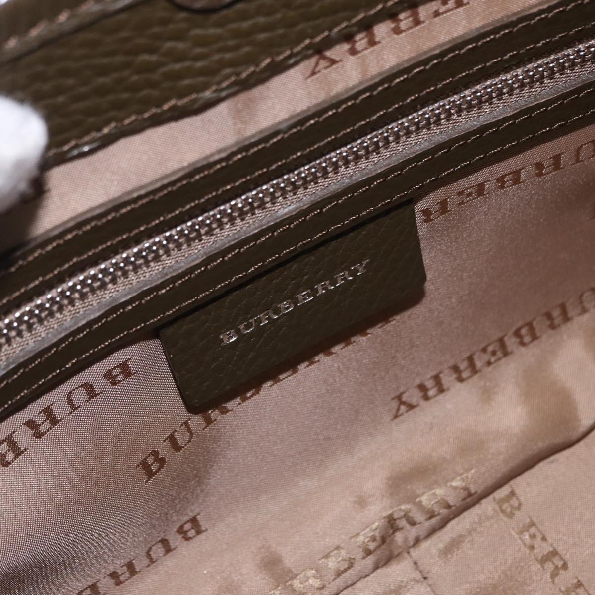 BURBERRY Nova Check Hand Bag Nylon Beige Silver Auth BA14309A