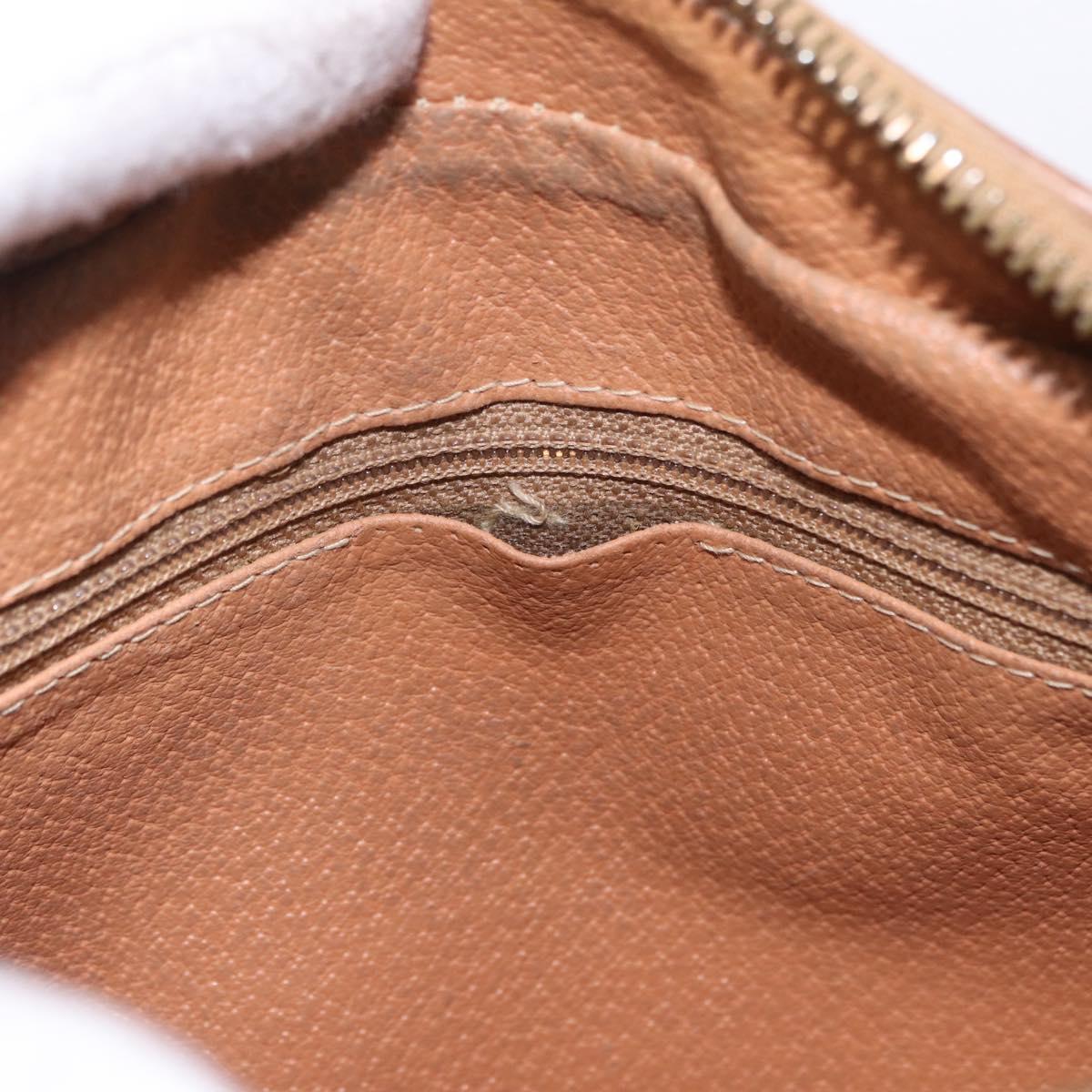 CELINE Macadam Canvas Shoulder Bag PVC Leather Brown Gold Auth BA14313