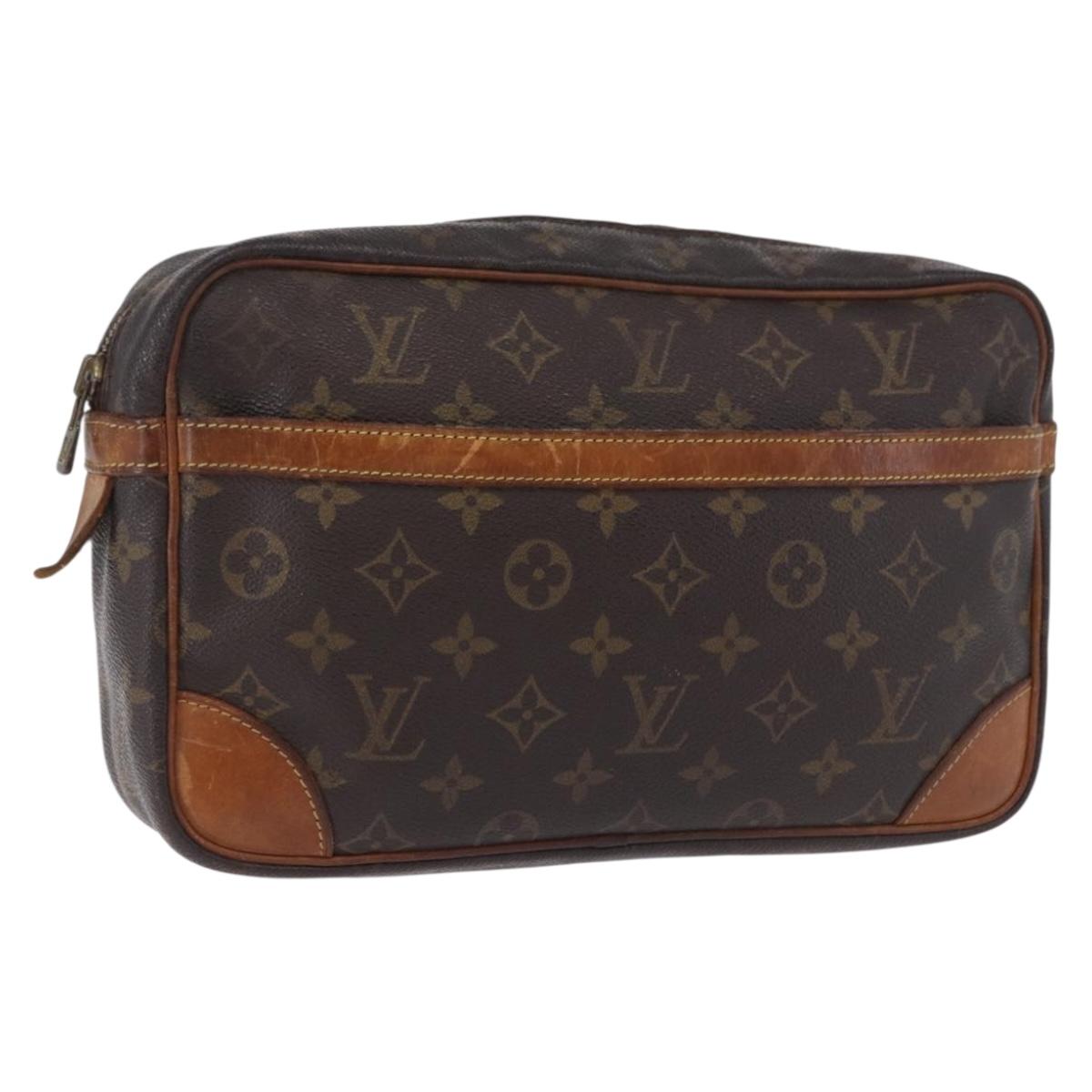 LOUIS VUITTON Monogram Compiegne 28 Clutch Bag M51845 LV Auth BA14316