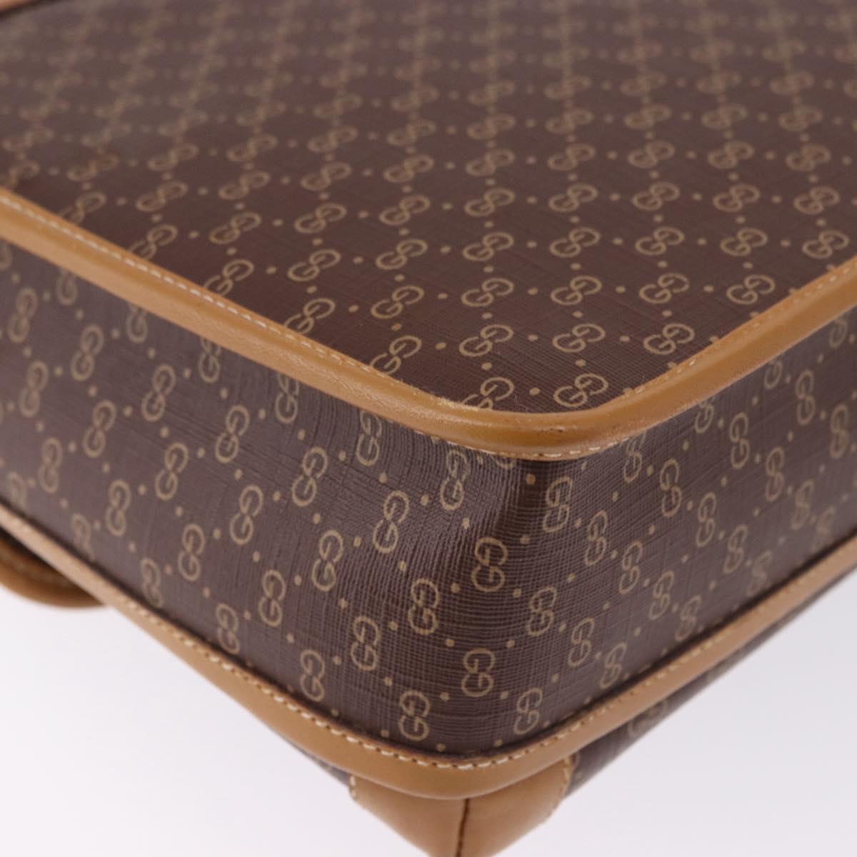 GUCCI Micro GG Supreme Shoulder Bag PVC Brown Gold 001 261 0688 Auth BA14319A