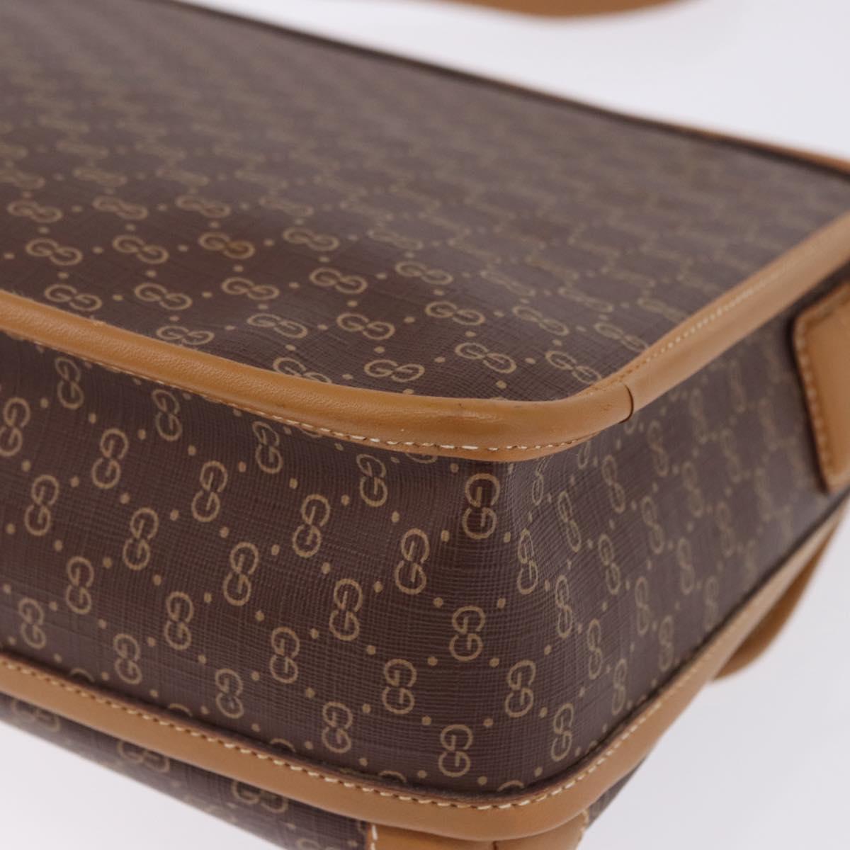 GUCCI Micro GG Supreme Shoulder Bag PVC Brown Gold 001 261 0688 Auth BA14319A