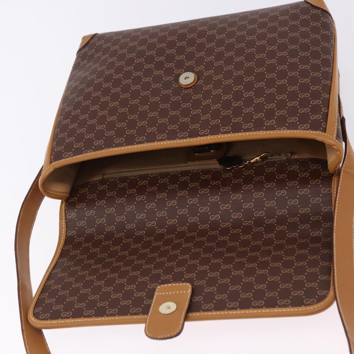 GUCCI Micro GG Supreme Shoulder Bag PVC Brown Gold 001 261 0688 Auth BA14319A