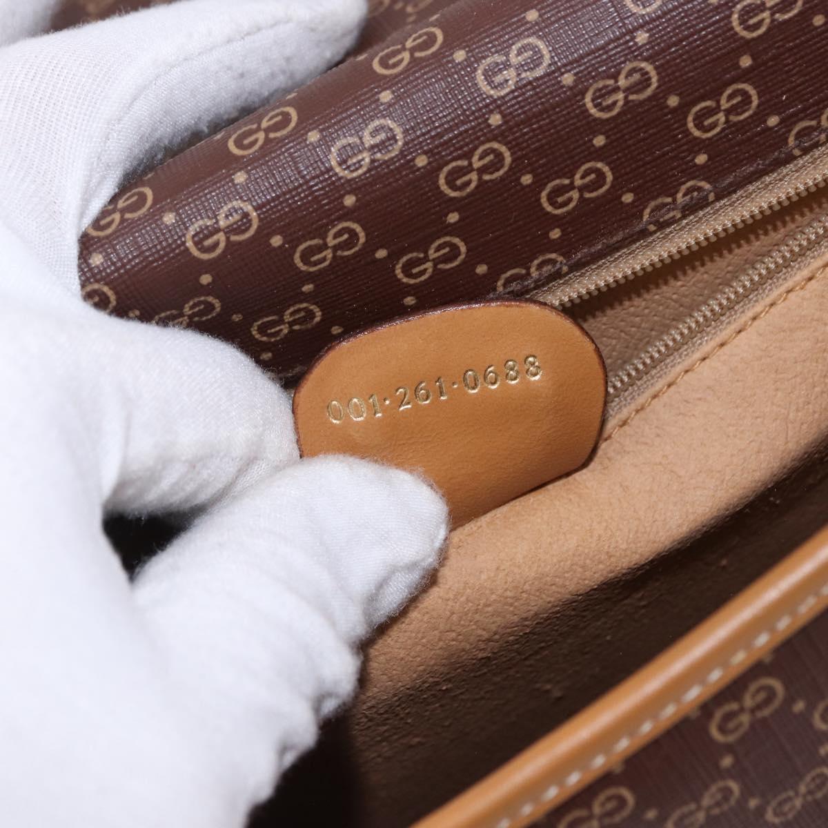 GUCCI Micro GG Supreme Shoulder Bag PVC Brown Gold 001 261 0688 Auth BA14319A