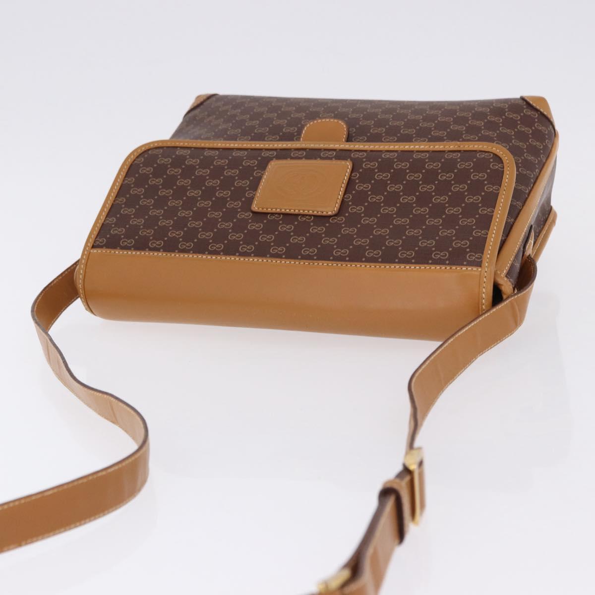 GUCCI Micro GG Supreme Shoulder Bag PVC Brown Gold 001 261 0688 Auth BA14319A