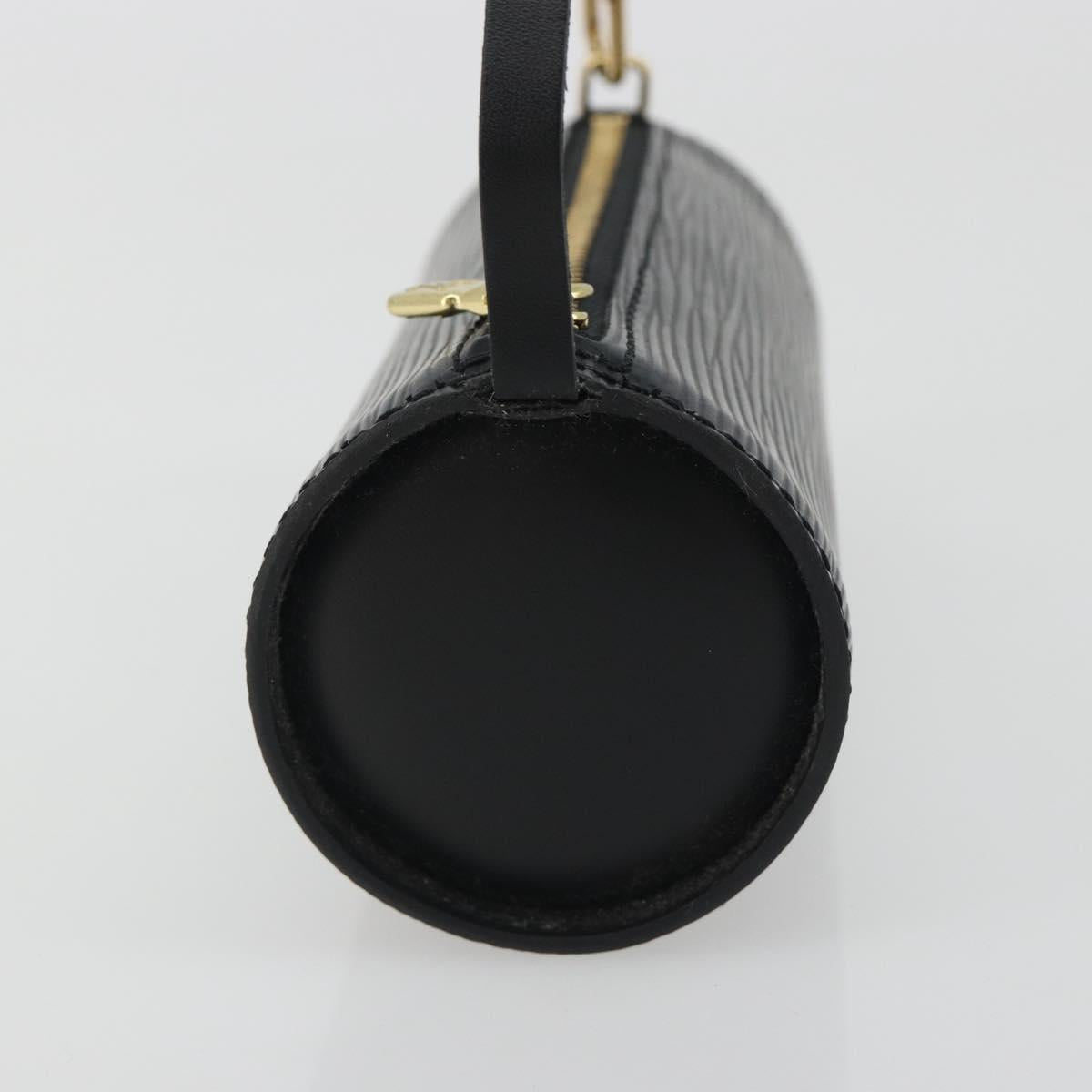 LOUIS VUITTON Epi Soufflot Pouch Black LV Auth BA14322