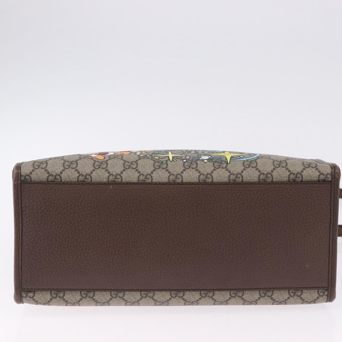 GUCCI GG Supreme Donald duck Hand Bag PVC 2way Beige Gold 648134 Auth BA14327M