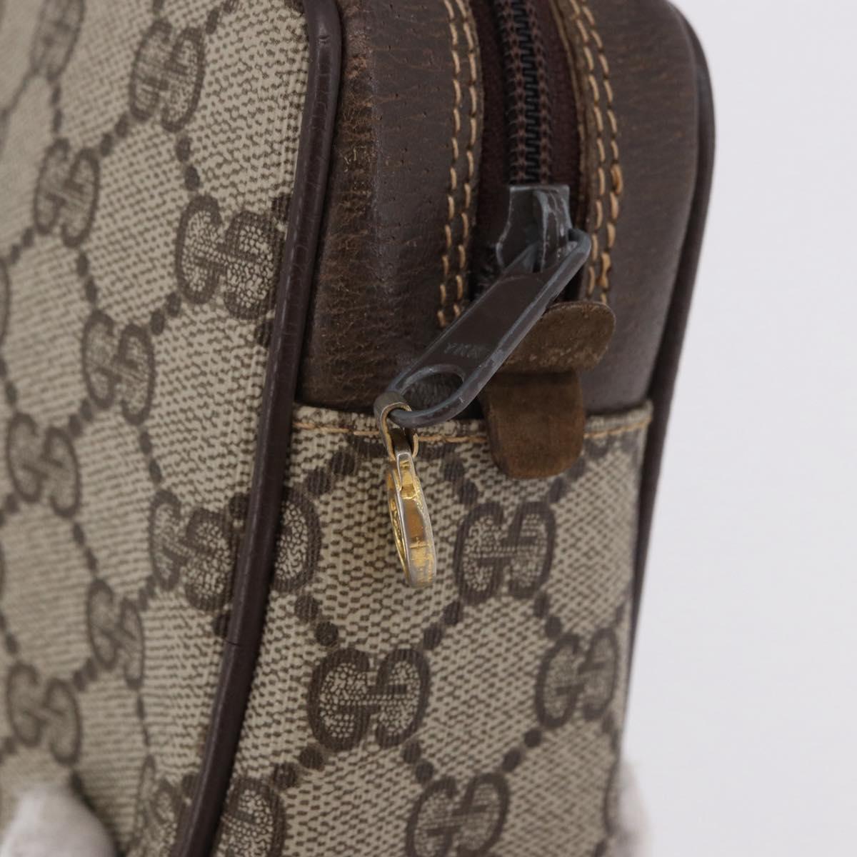 GUCCI GG Supreme Web Sherry Line Clutch Bag PVC Beige 010 378 Auth BA14328