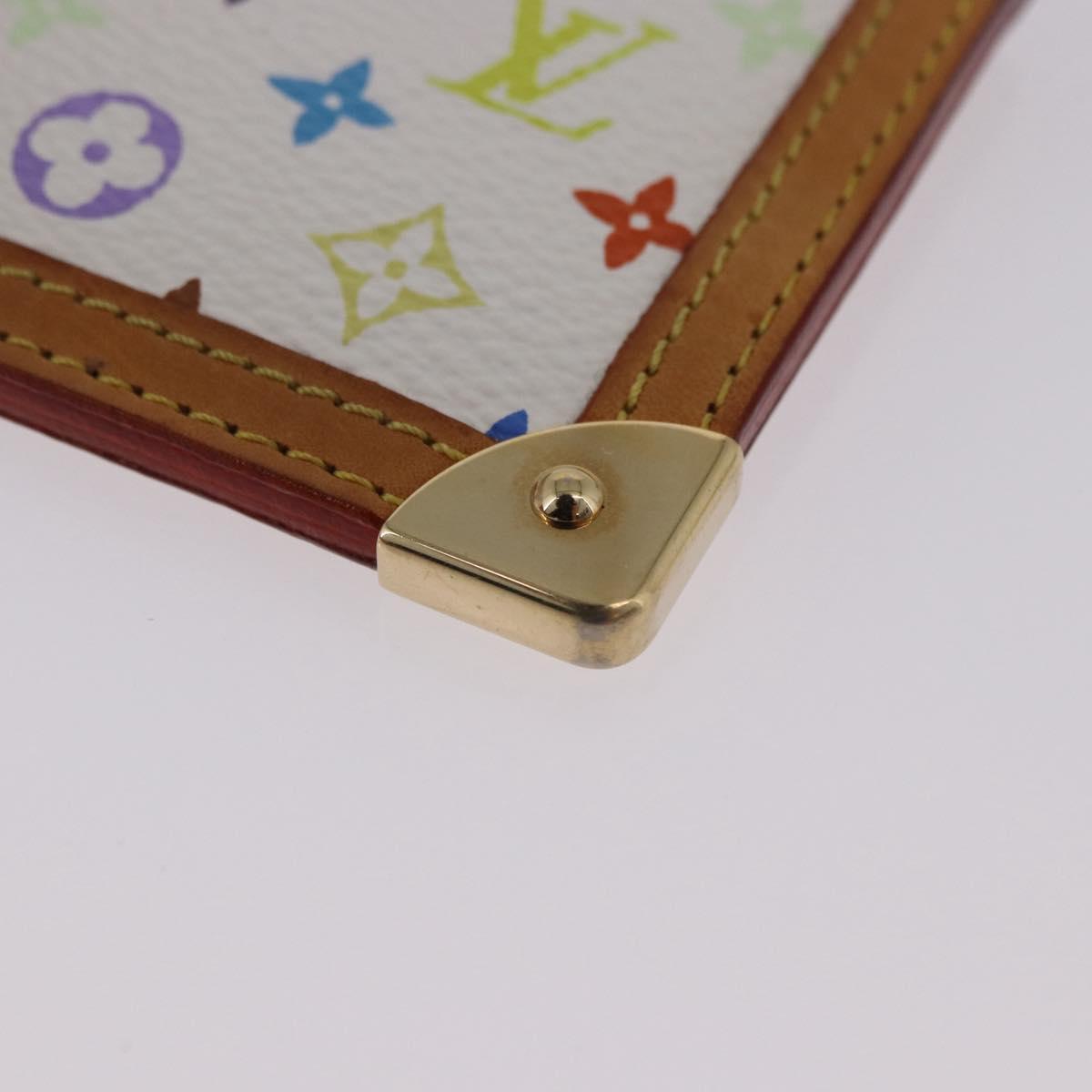 LOUIS VUITTON Monogram Multicolor Pochette Cles Purse White M92655 Auth BA14331V