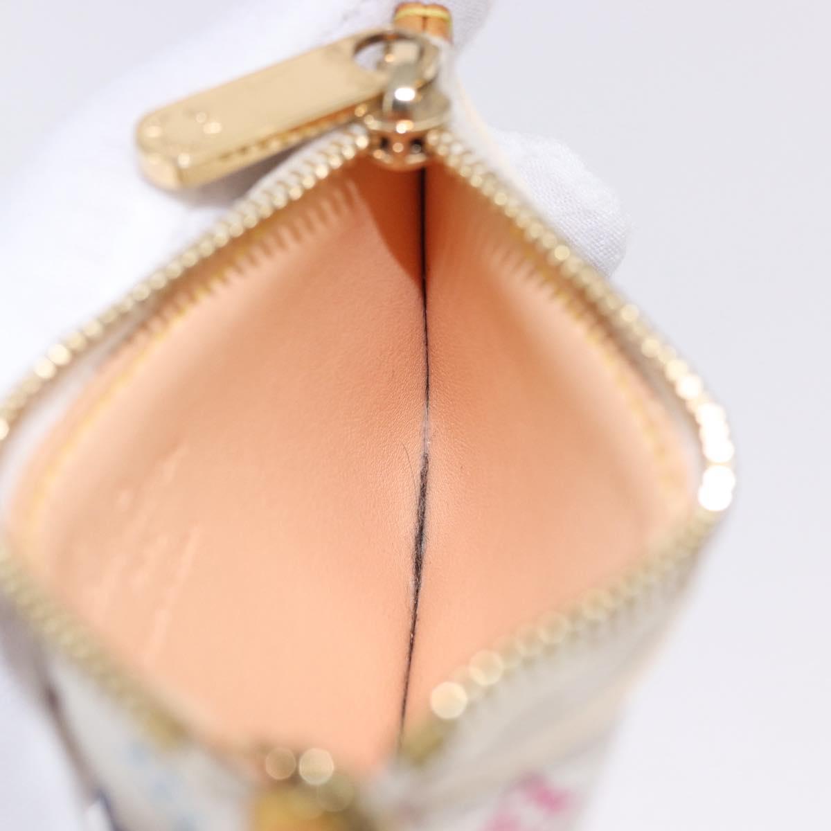 LOUIS VUITTON Monogram Multicolor Pochette Cles Purse White M92655 Auth BA14331V