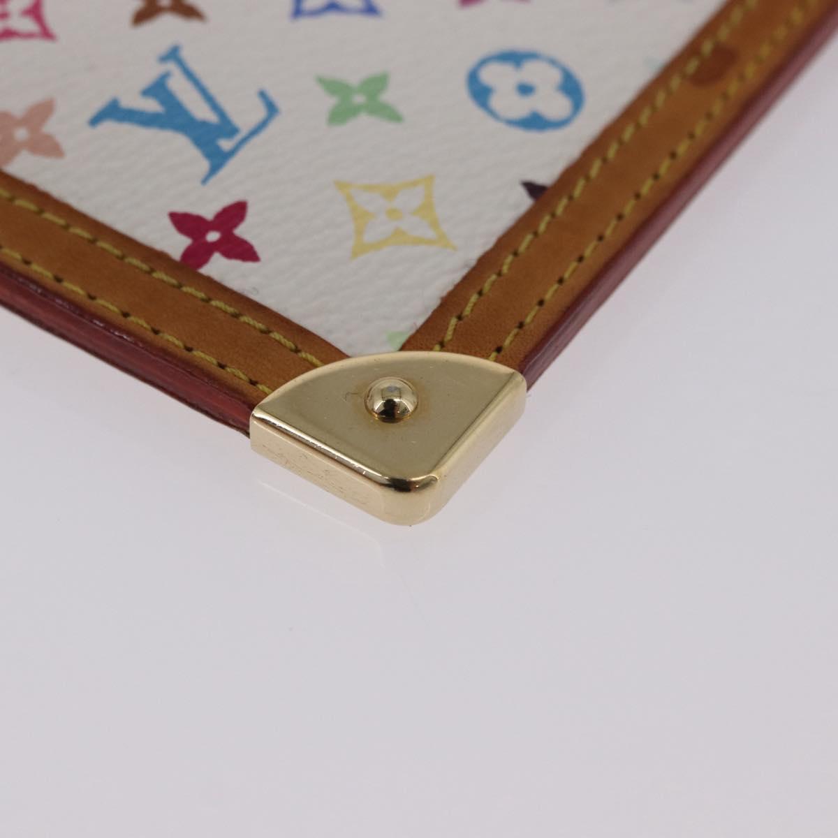 LOUIS VUITTON Monogram Multicolor Pochette Cles Purse White M92655 Auth BA14331V