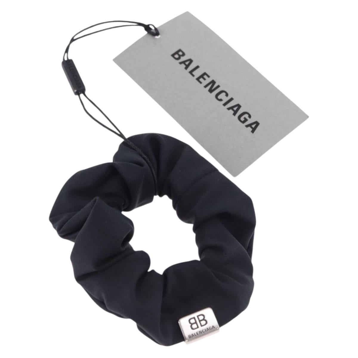BALENCIAGA Shush Hair Tie Polymiad Black Auth BA14334A