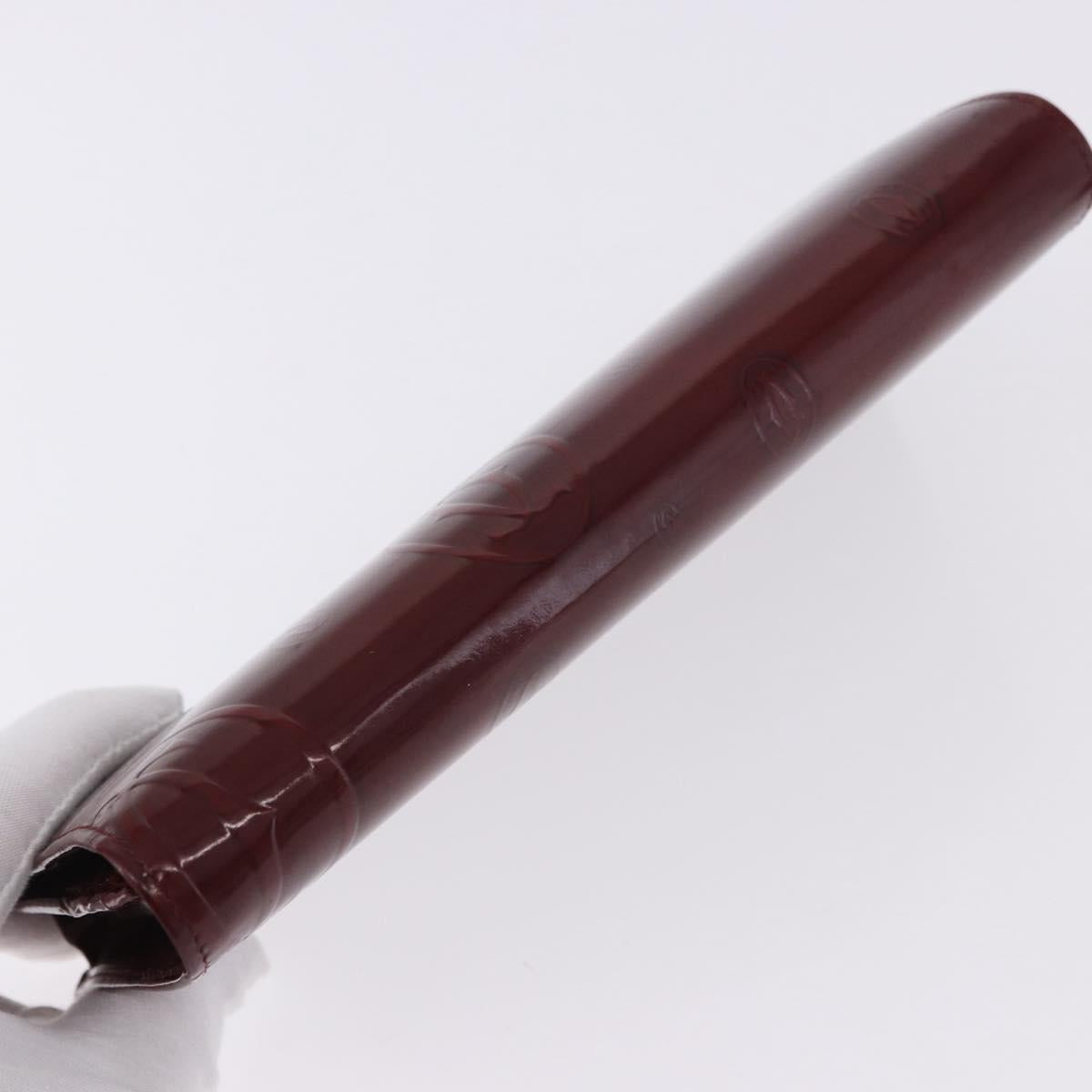CARTIER Happy Birthday Long Wallet Patent leather Bordeaux Auth BA14336