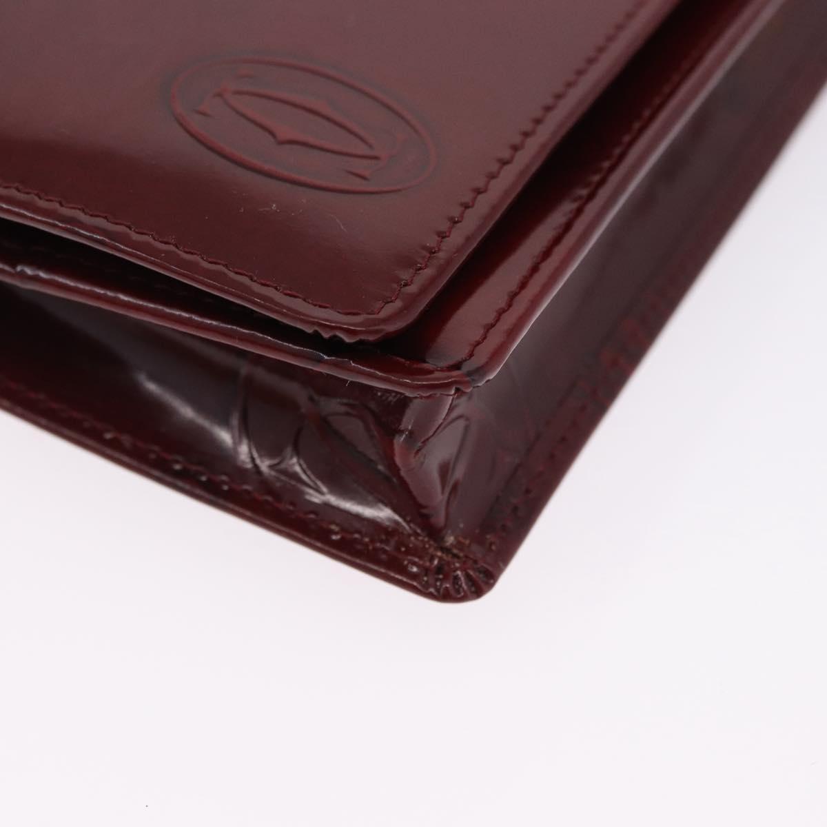 CARTIER Happy Birthday Long Wallet Patent leather Bordeaux Auth BA14336