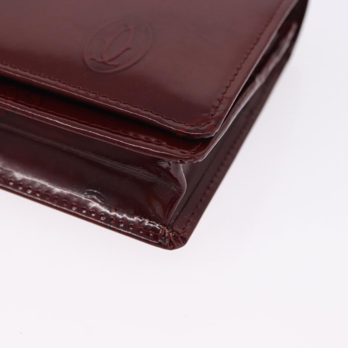 CARTIER Happy Birthday Long Wallet Patent leather Bordeaux Auth BA14336