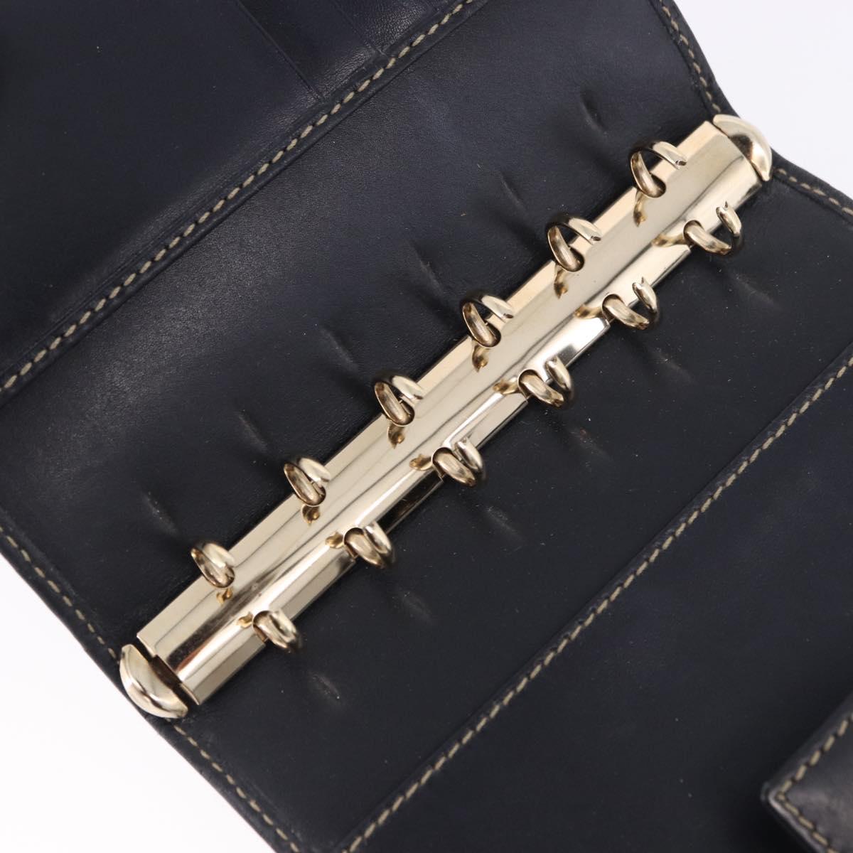 GUCCI Micro GG Guccissima Day Planner Cover Leather Navy 115240 Auth BA14338