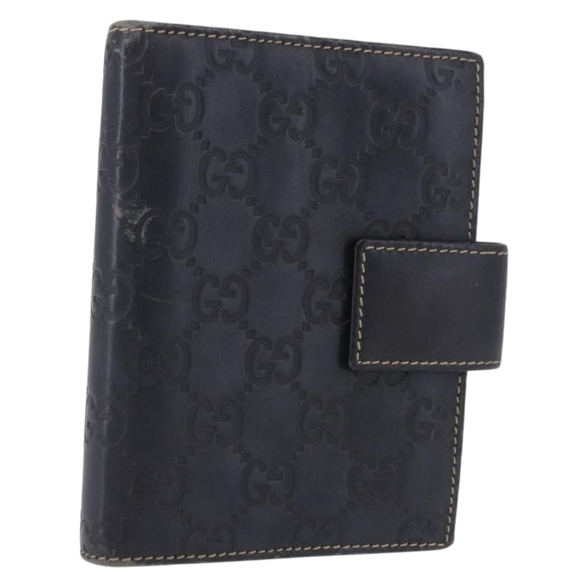 GUCCI Micro GG Guccissima Day Planner Cover Leather Navy 115240 Auth BA14338