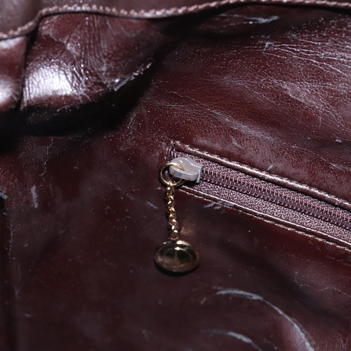 GUCCI Bamboo Hand Bag Leather Dark Brown Gold 001 3444 1638 Auth BA1434
