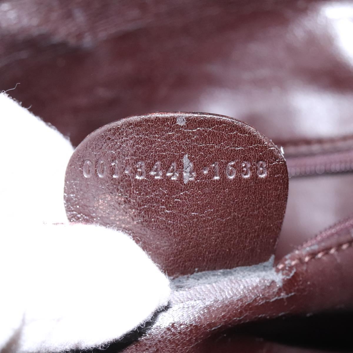 GUCCI Bamboo Hand Bag Leather Dark Brown Gold 001 3444 1638 Auth BA1434