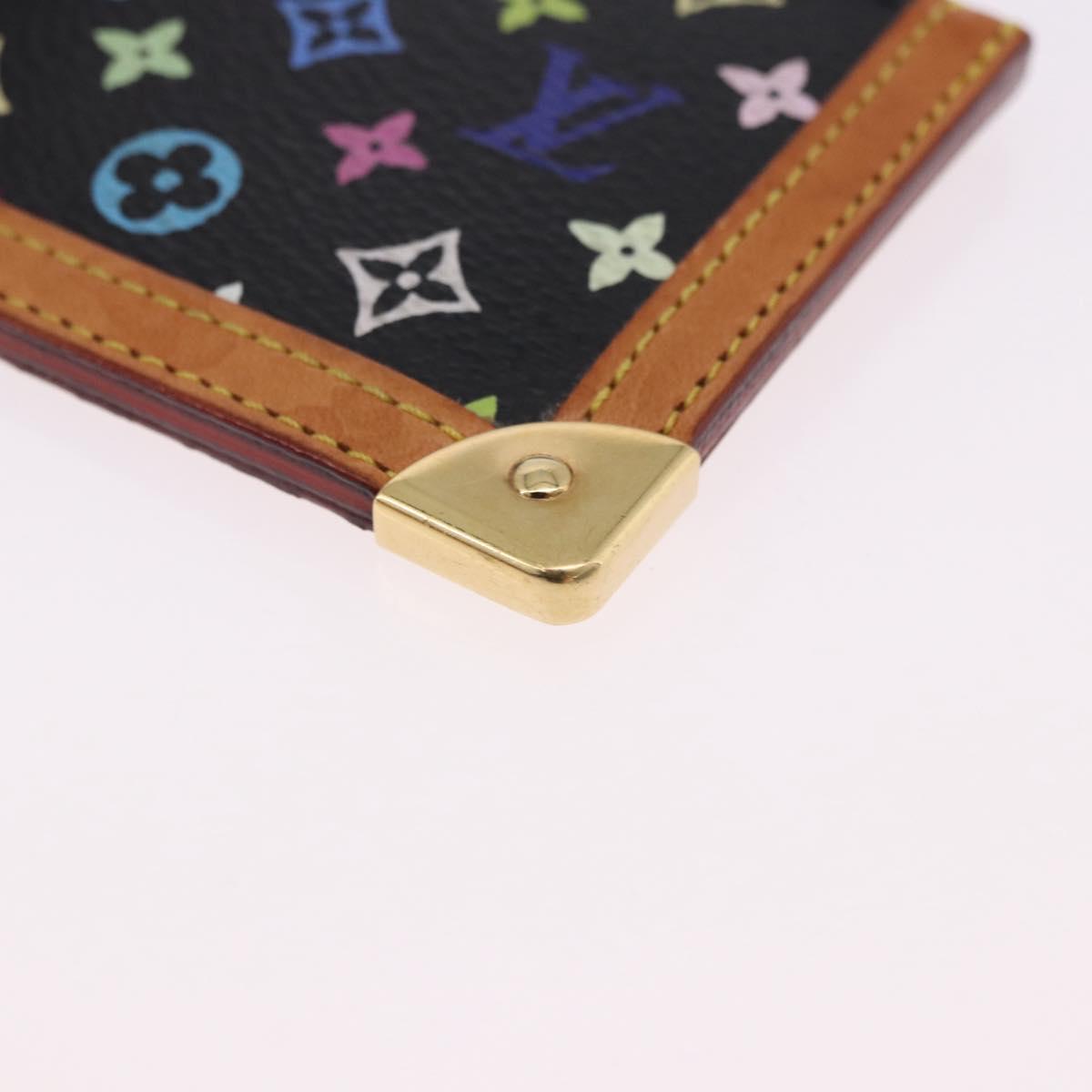 LOUIS VUITTON Monogram Multicolor Pochette Cles Purse Black M13664 Auth BA14342V