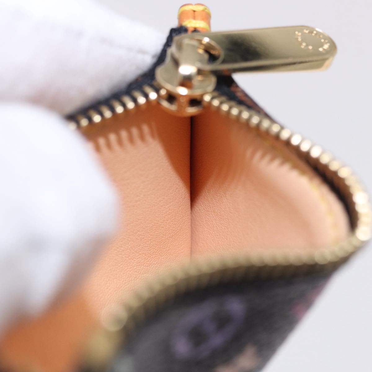 LOUIS VUITTON Monogram Multicolor Pochette Cles Purse Black M13664 Auth BA14342V