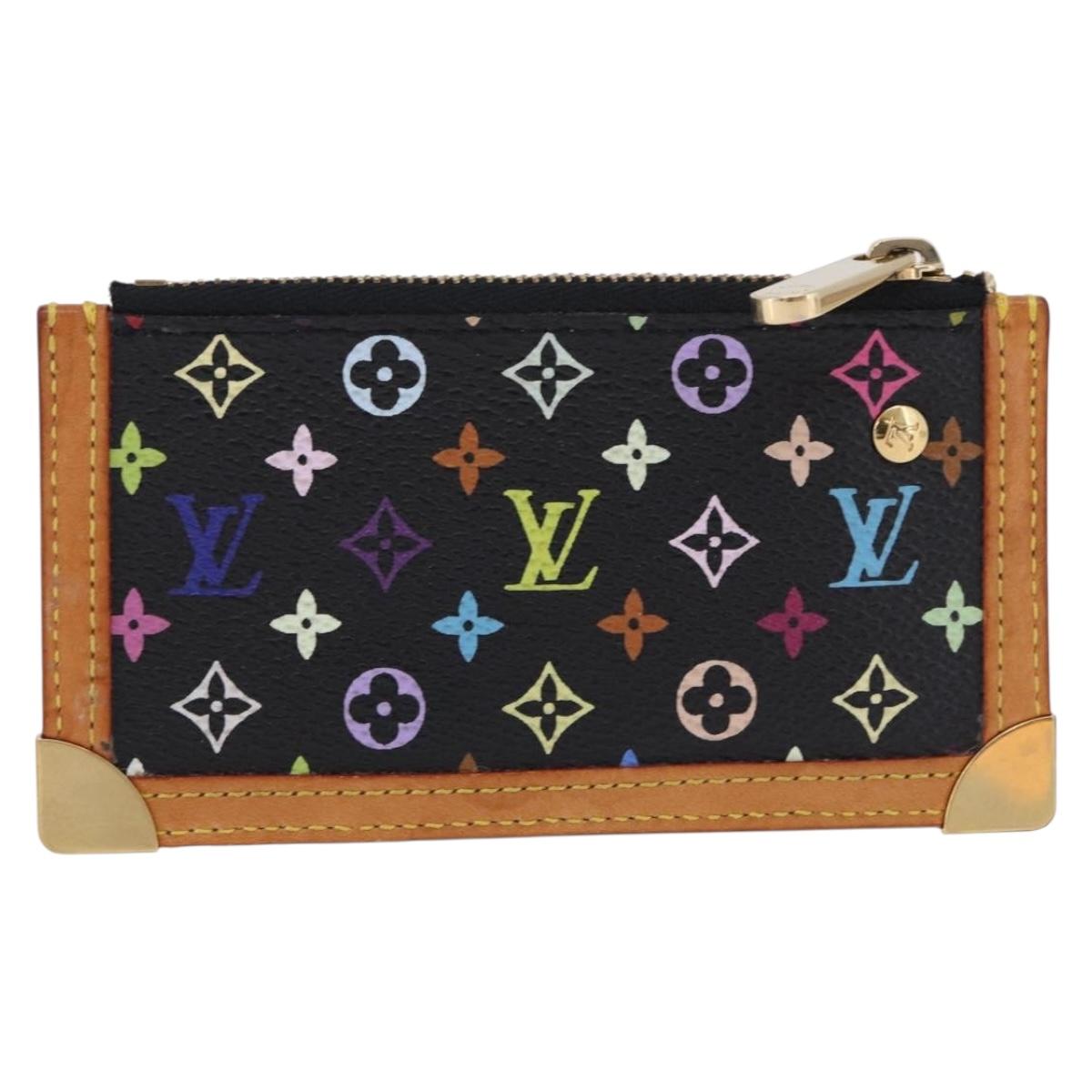 LOUIS VUITTON Monogram Multicolor Pochette Cles Purse Black M13664 Auth BA14342V
