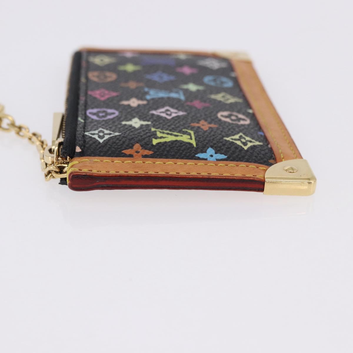 LOUIS VUITTON Monogram Multicolor Pochette Cles Purse Black M13664 Auth BA14342V