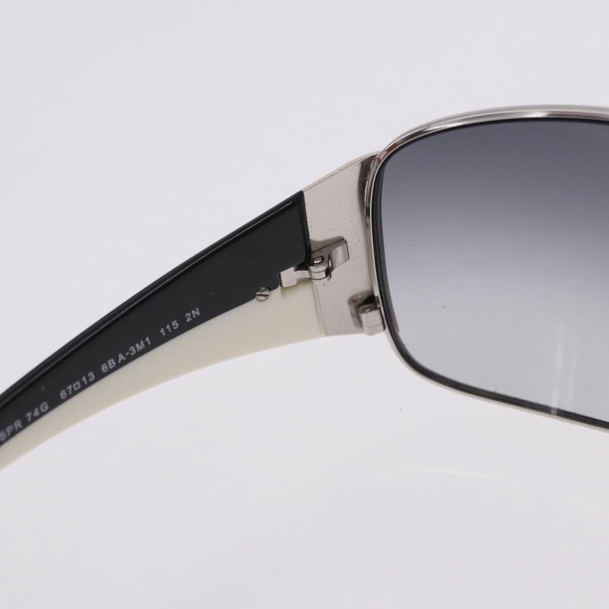 PRADA Sunglasses plastic White Brown Auth BA14346