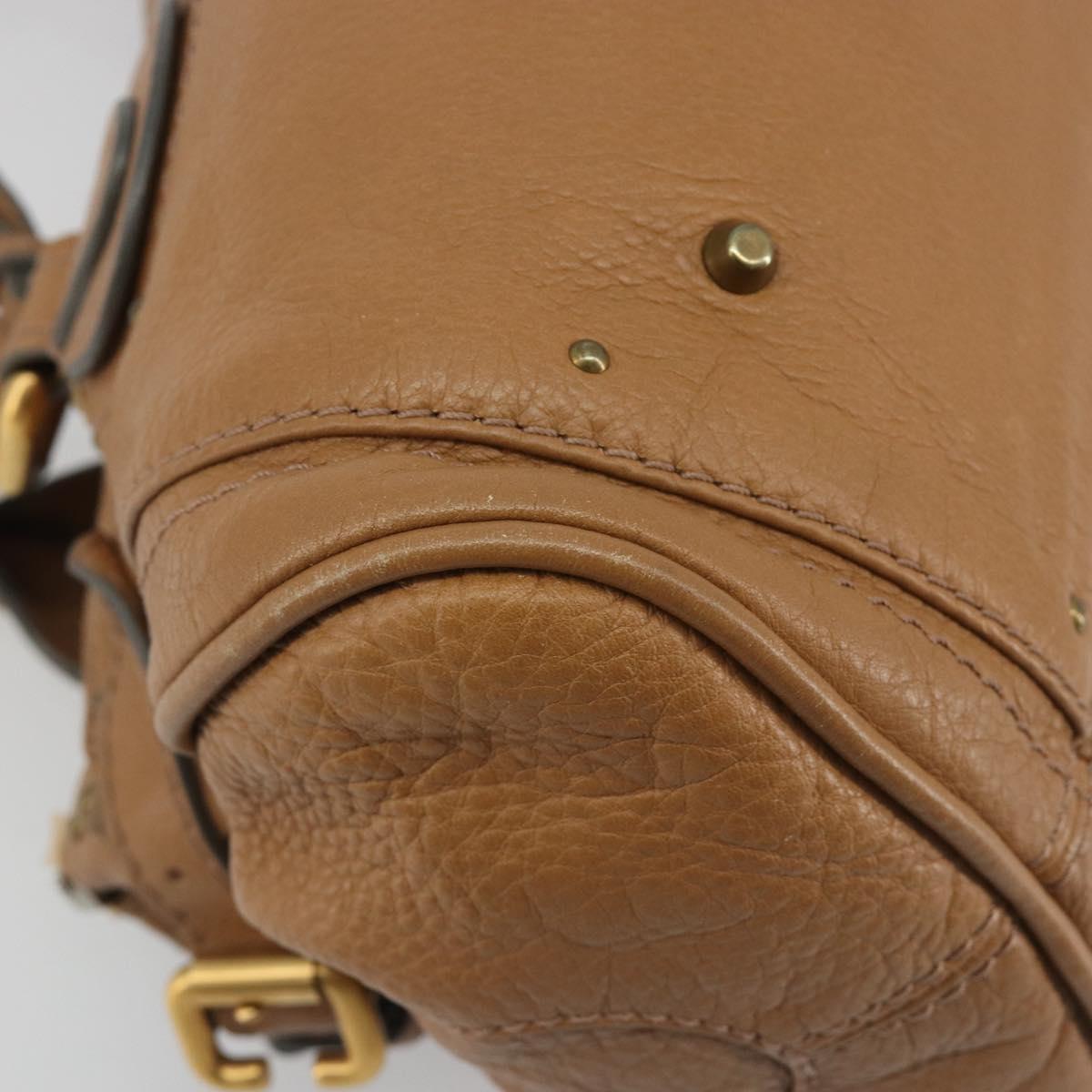 Chloe Paddington Hand Bag Leather Brown Gold Silver Auth BA14347V