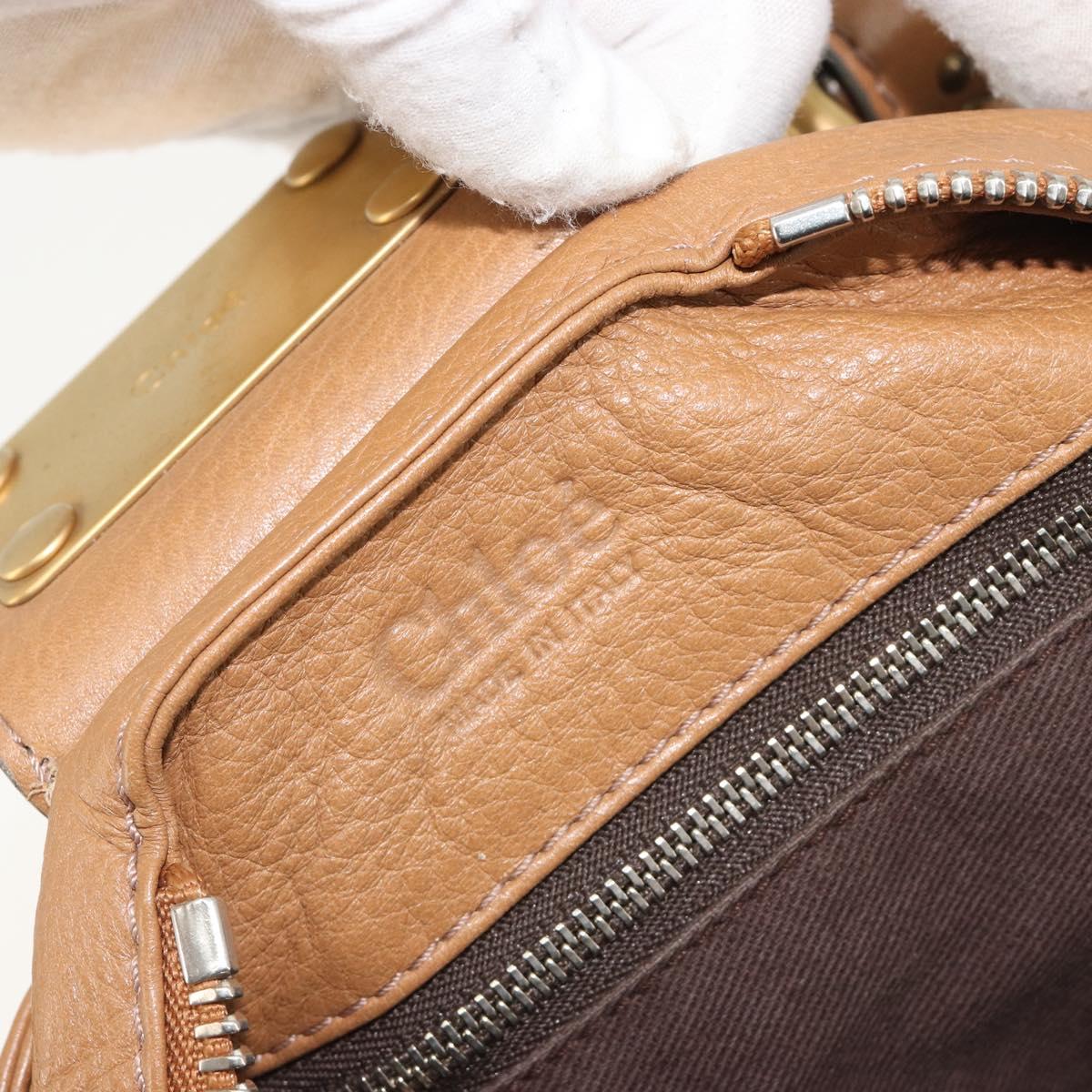 Chloe Paddington Hand Bag Leather Brown Gold Silver Auth BA14347V
