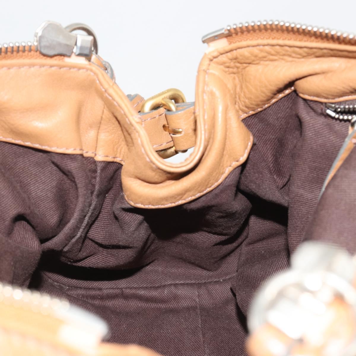 Chloe Paddington Hand Bag Leather Brown Gold Silver Auth BA14347V