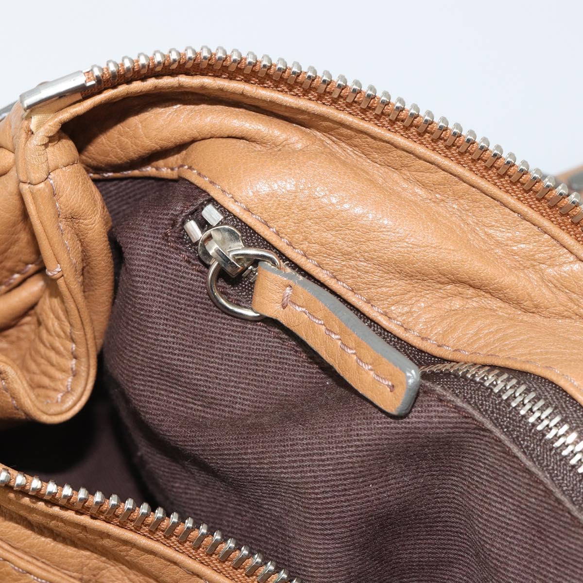 Chloe Paddington Hand Bag Leather Brown Gold Silver Auth BA14347V