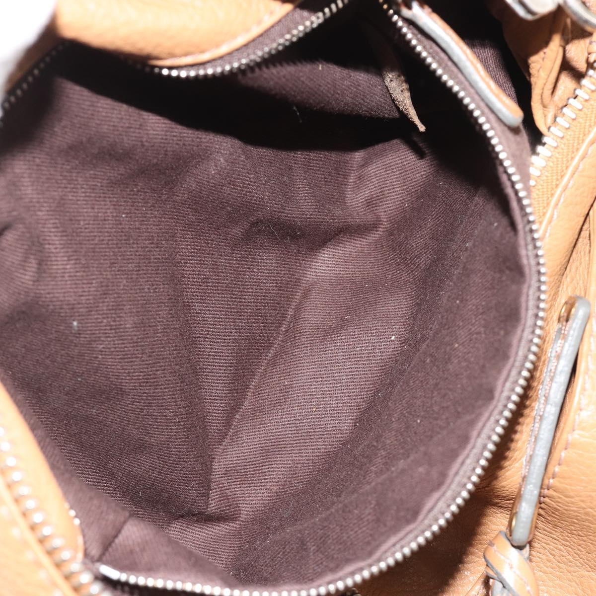 Chloe Paddington Hand Bag Leather Brown Gold Silver Auth BA14347V
