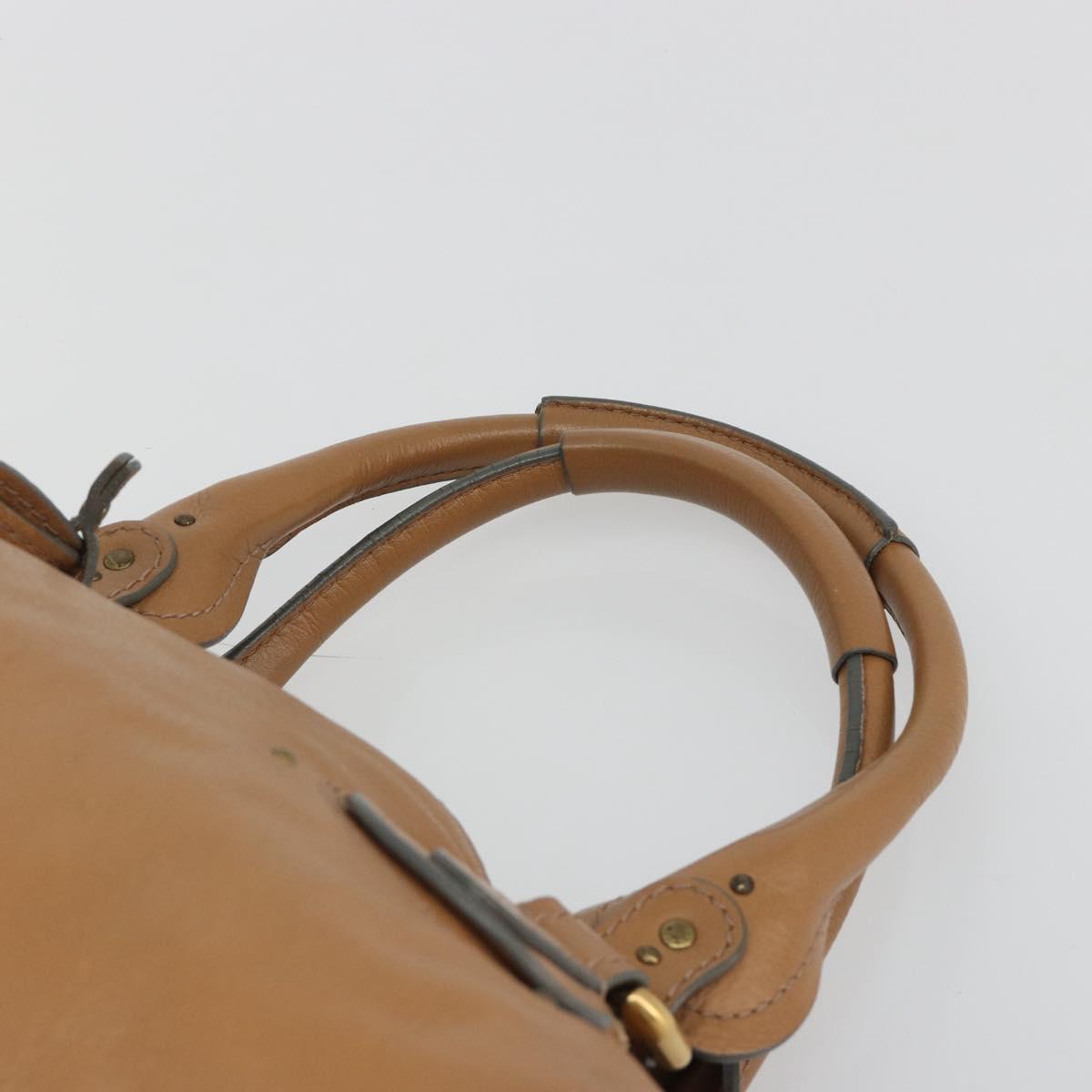Chloe Paddington Hand Bag Leather Brown Gold Silver Auth BA14347V