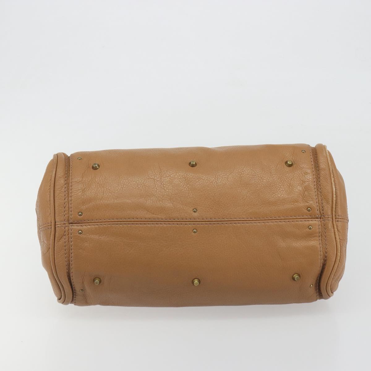 Chloe Paddington Hand Bag Leather Brown Gold Silver Auth BA14347V