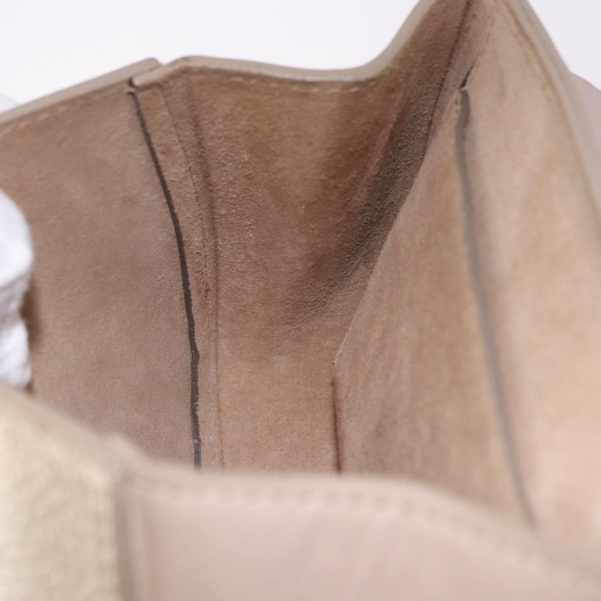 Chloe Drew Chain Shoulder Bag Leather Beige Gold Auth BA14348