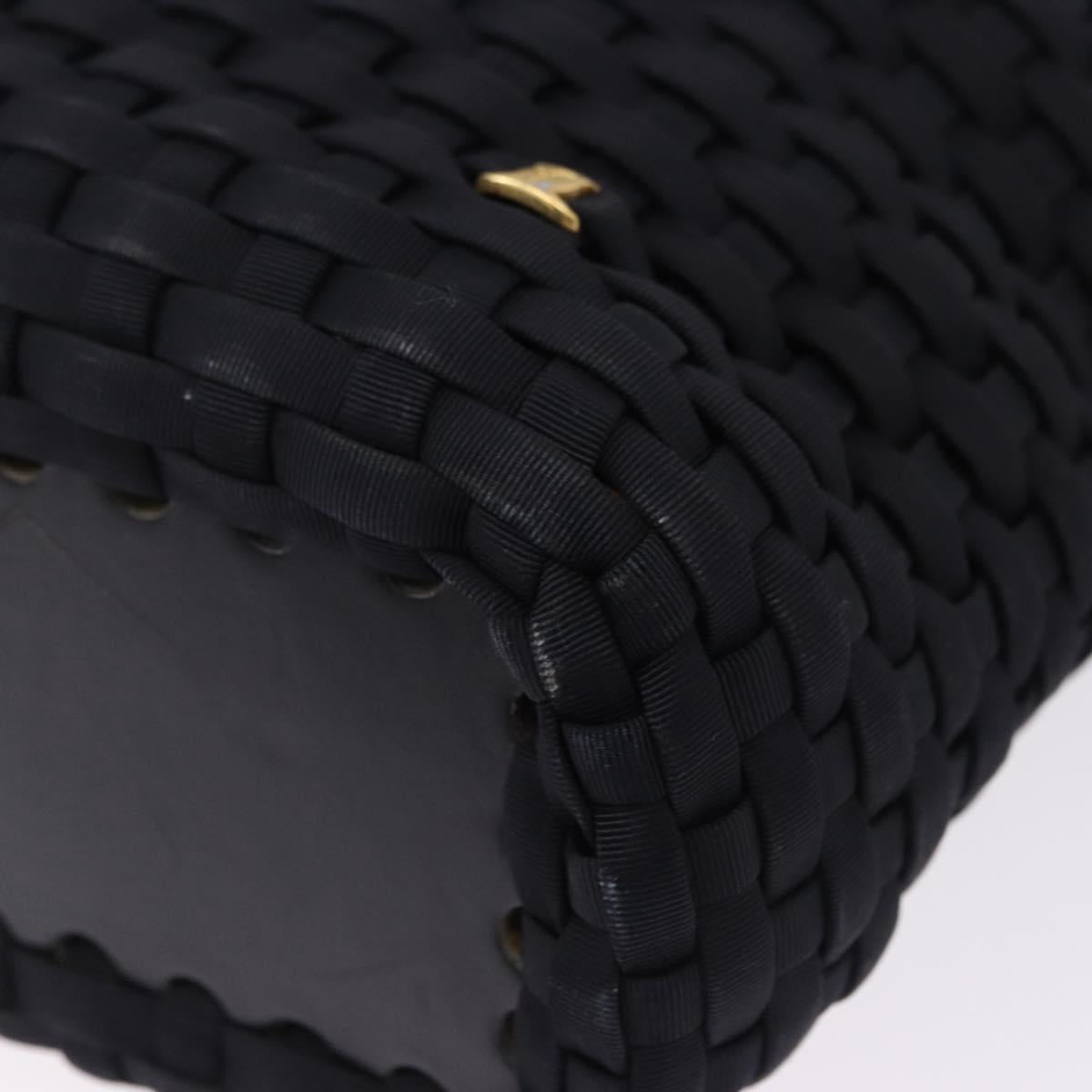 Salvatore Ferragamo Shoulder Bag Canvas Black Gold Auth BA14349A